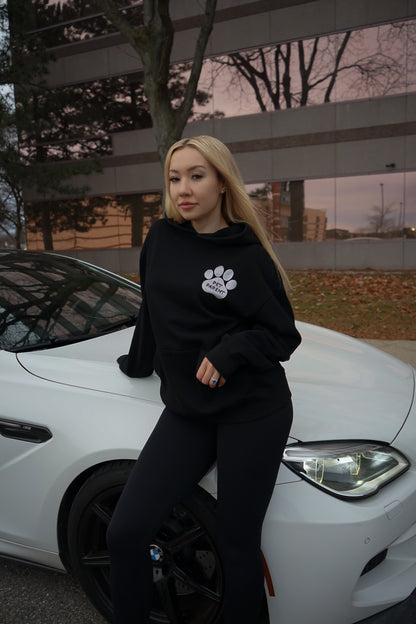 Black Rhinestone Pullover Hoodie