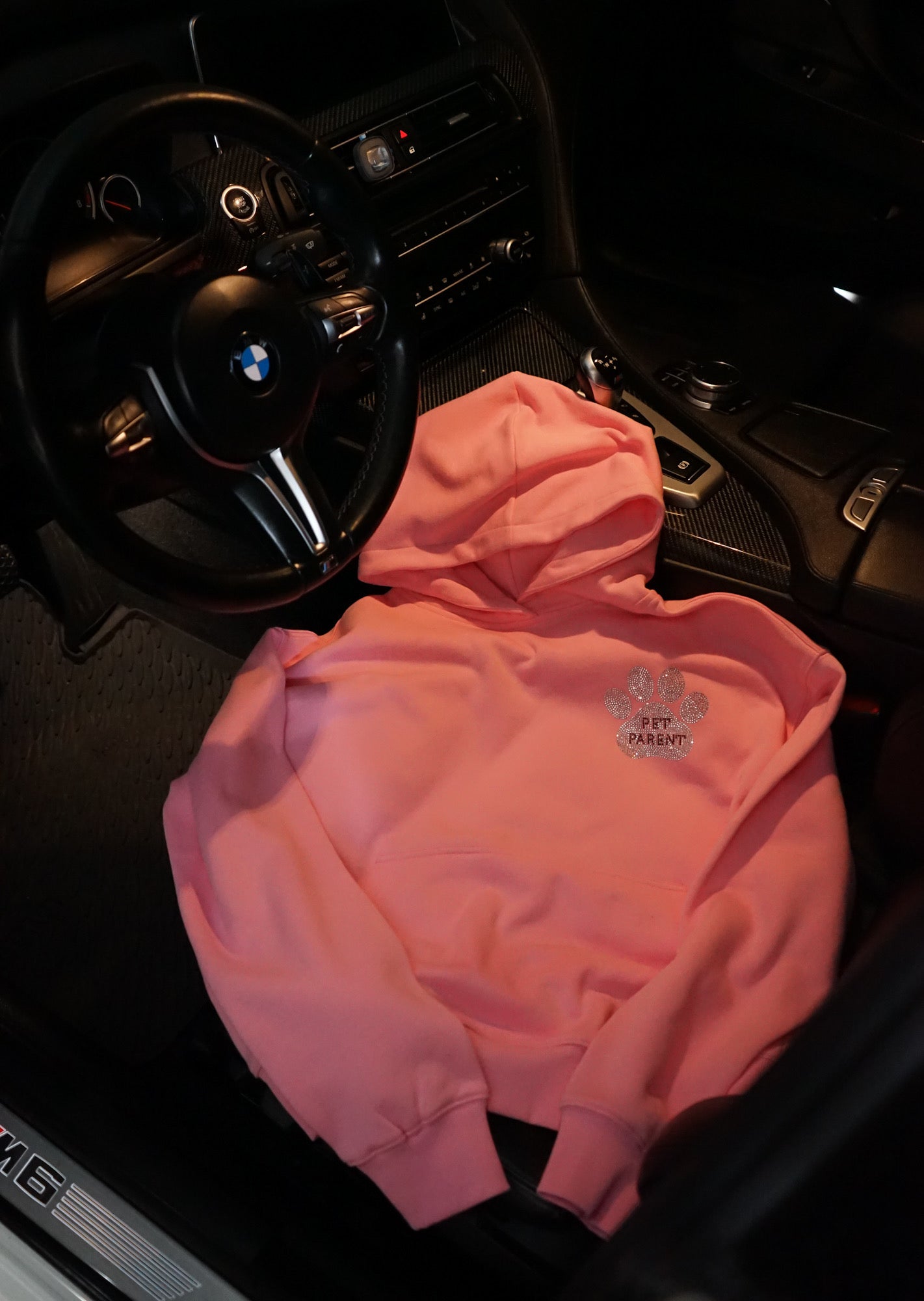 Pink Rhinestone Pullover Hoodie
