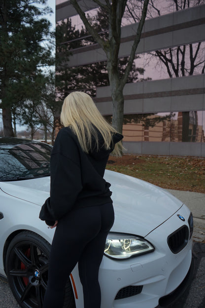 Black Rhinestone Pullover Hoodie