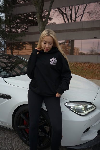 Black Rhinestone Pullover Hoodie
