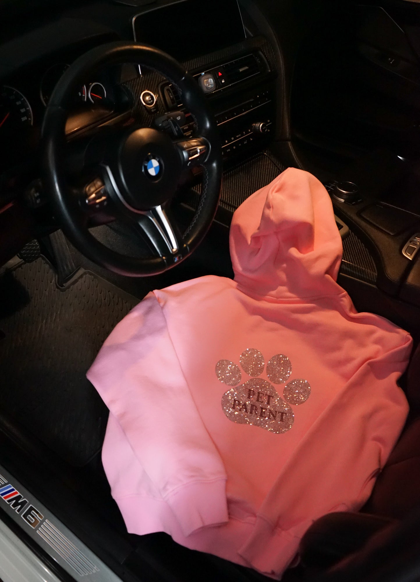 Pink Rhinestone Pullover Hoodie
