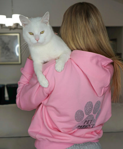 Pink Rhinestone Pullover Hoodie
