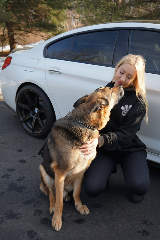 Black Rhinestone Pullover Hoodie