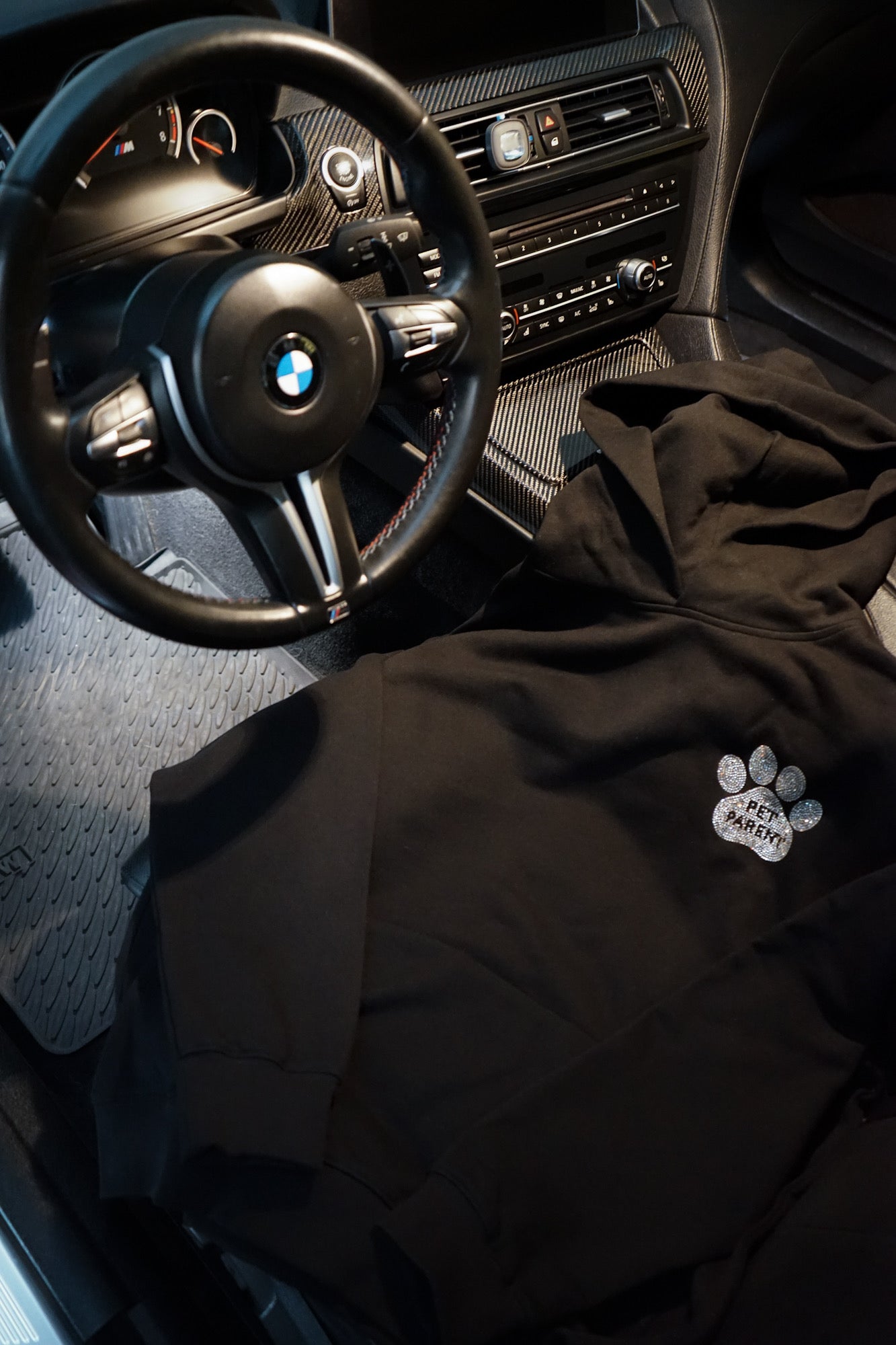 Black Rhinestone Pullover Hoodie