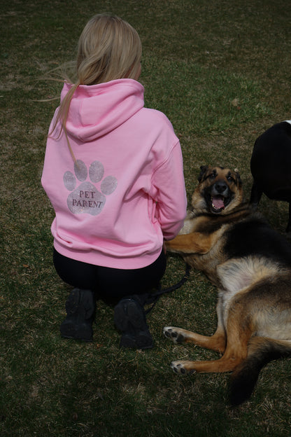 Pink Rhinestone Pullover Hoodie