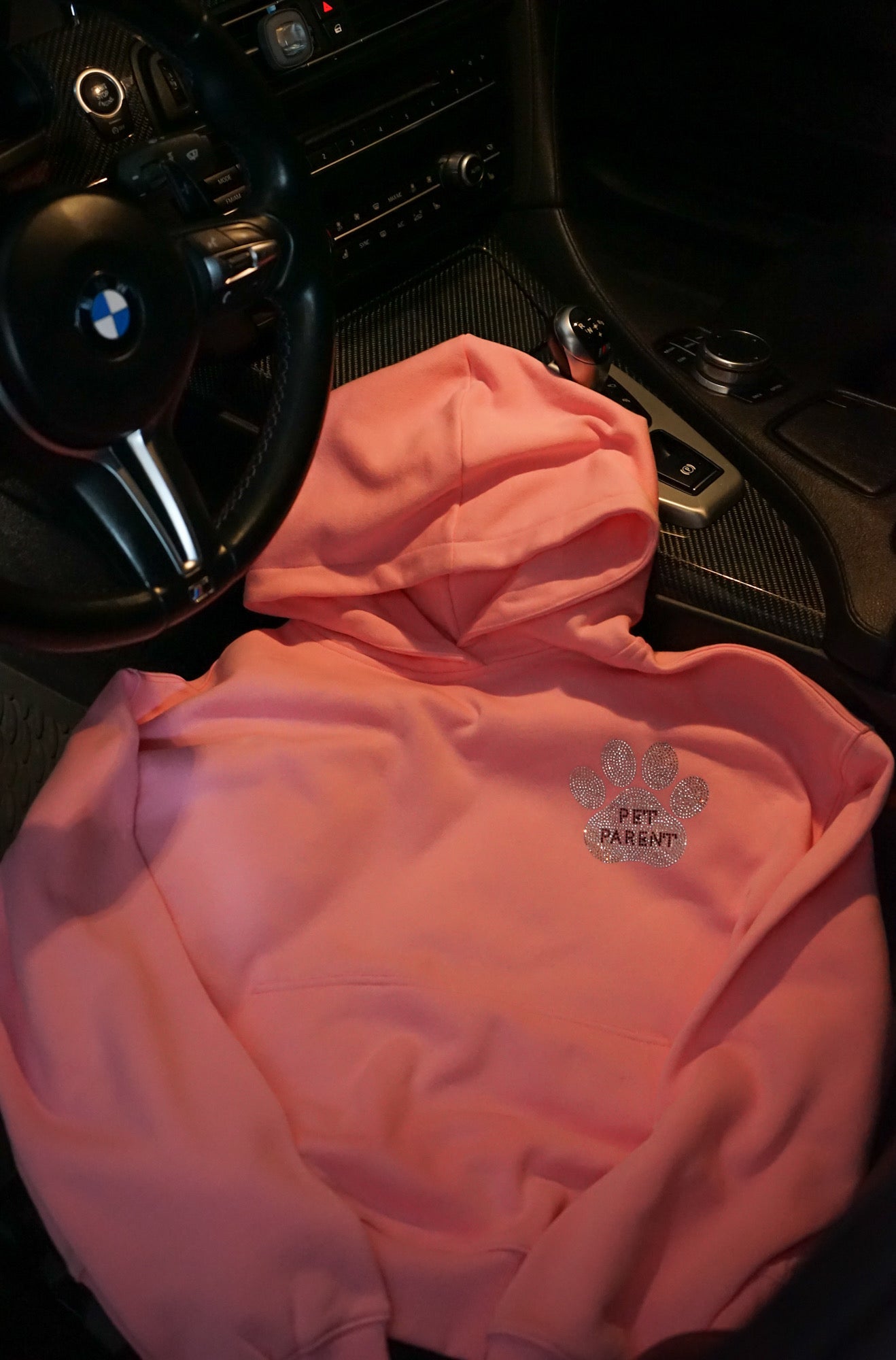 Pink Rhinestone Pullover Hoodie